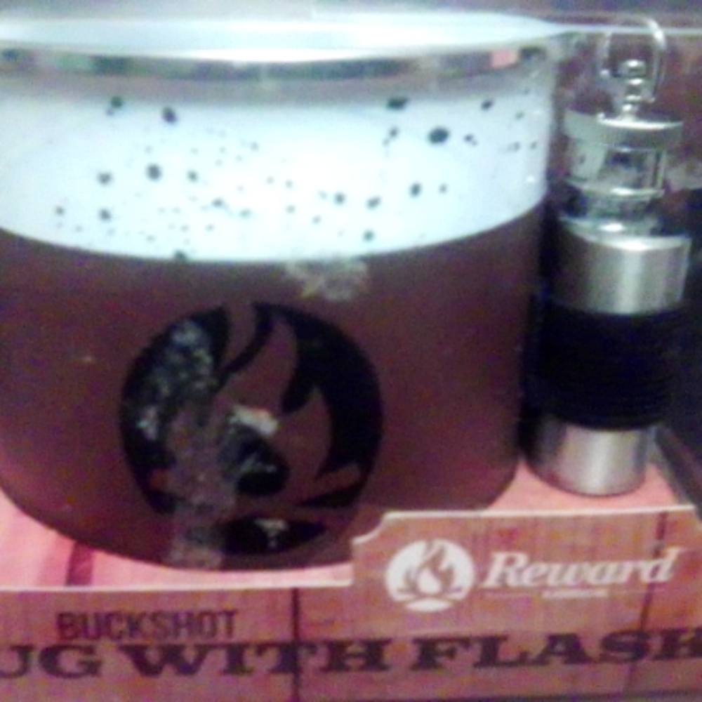 Buckshot Mug with Flask - Brown and Silver